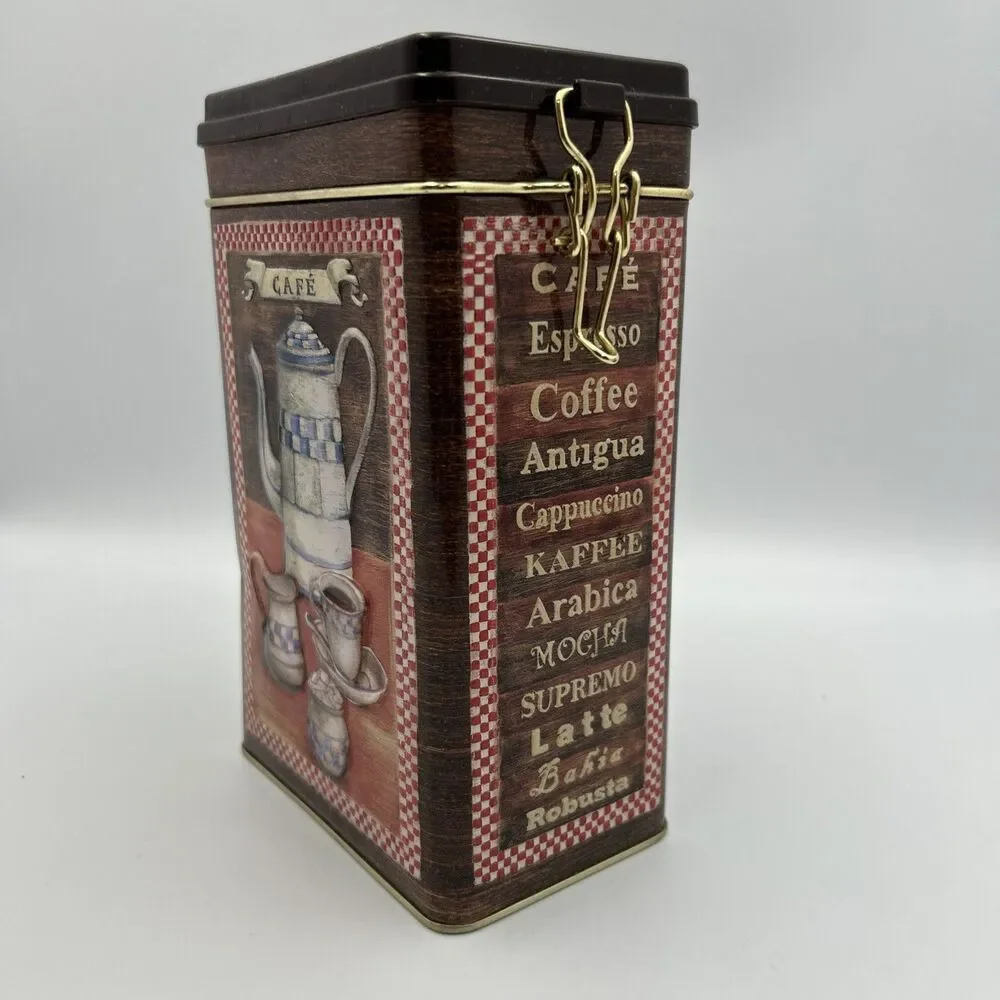 Nostalgic-Art - Vintage Style Coffee Café Tin Canister Locking Lid Kitchen - EUC